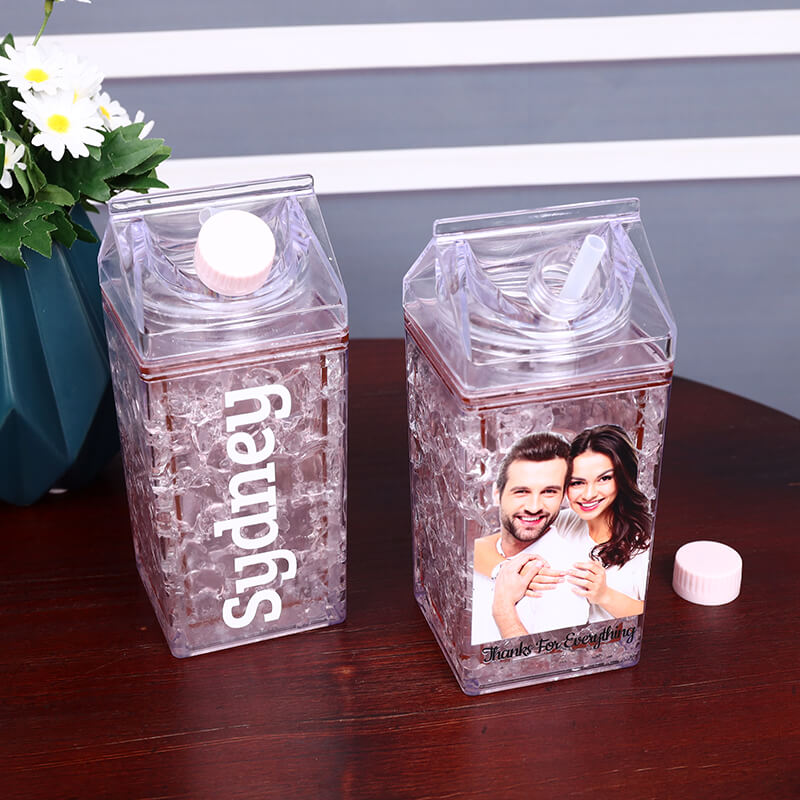 Custom transparent milk carton water bottle